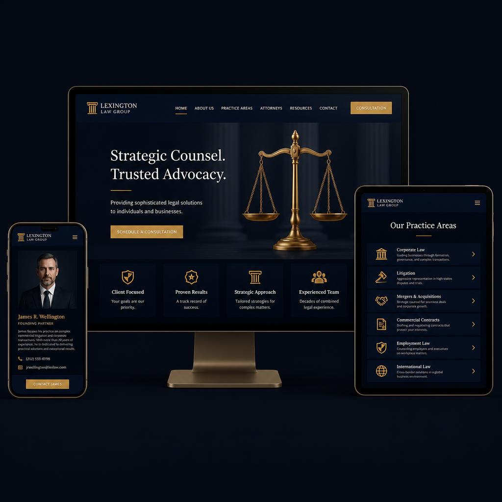 Exemplo de site corporativo institucional para escritório de advocacia